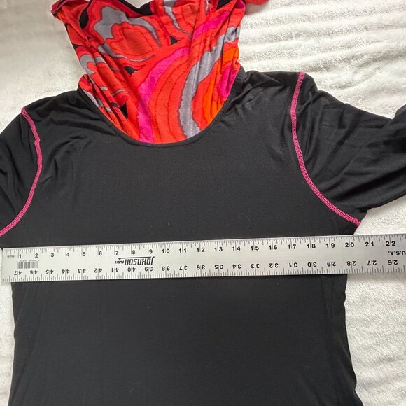 Parsley & Sage Womens Black Cowl Neck Tunic Top Medium Stretch Colorblock Casual - Picture 6 of 7